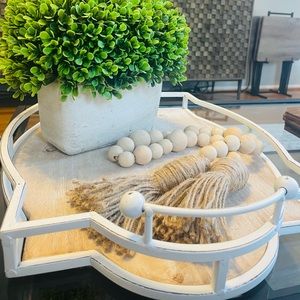 White Rustic Farmhouse Decorative Tray